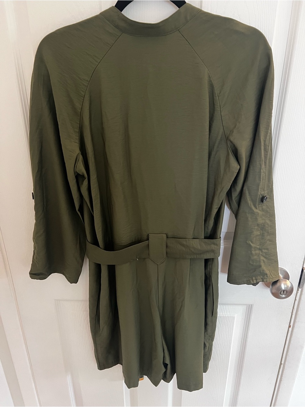 INC International Concepts Olive Green Belted Jumpsuit Romper - Picture 8 of 12